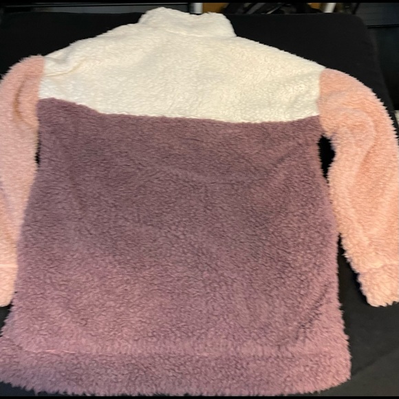 “Thread & Supply” Women's Faux Fur Pink/Cream/Mauve Pullover Jacket - Picture 4 of 9